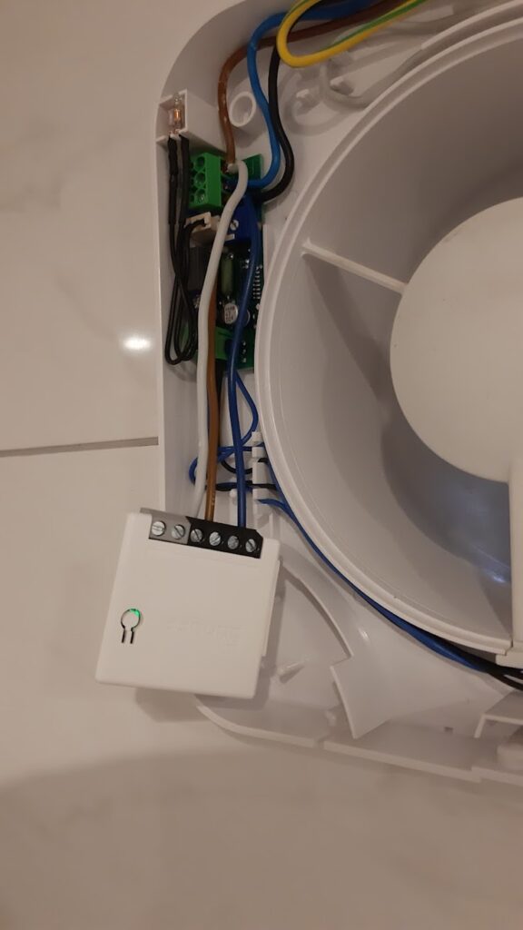 the  extractor fan without cover, sonoff zbmini connected 