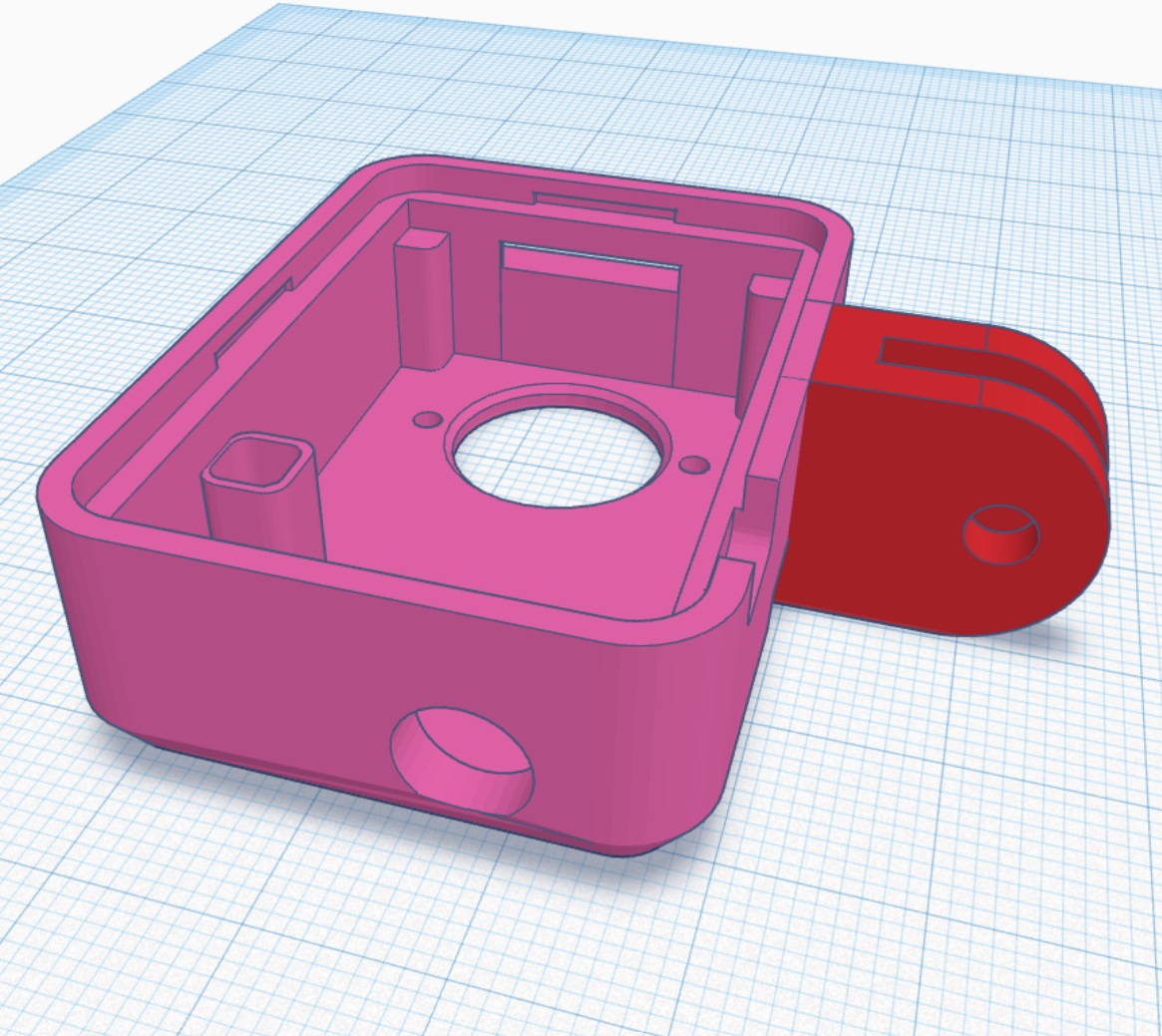 3d model of a esp32 cam in TinkerCad