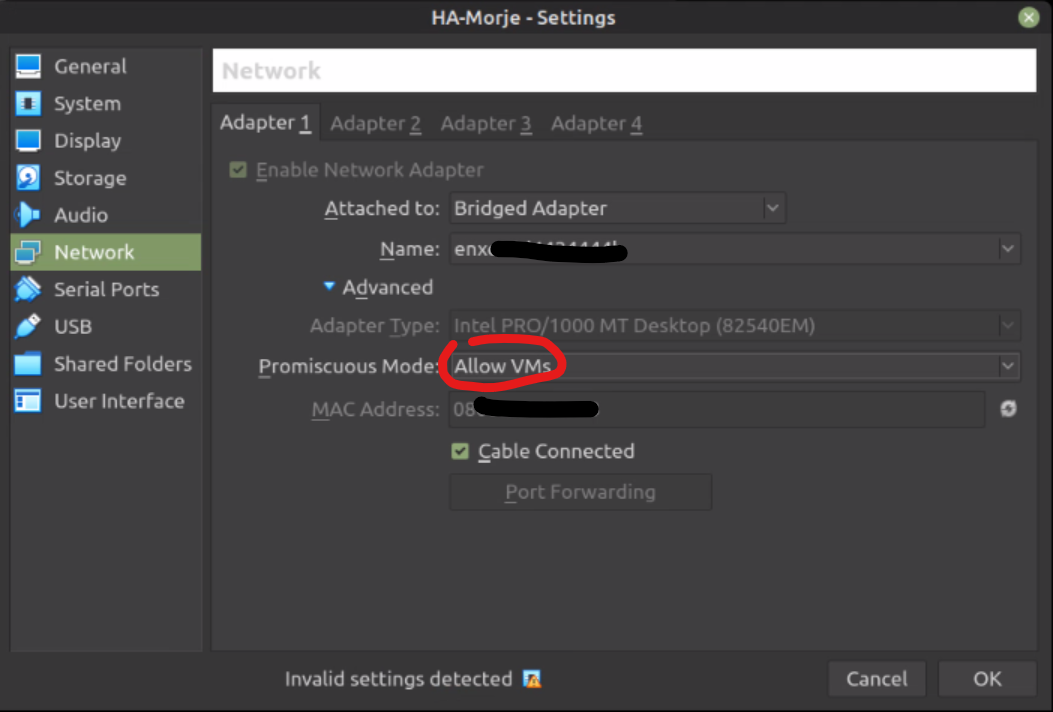 Solved: HA network (VirtualBox) won’t reconnect after a power loss