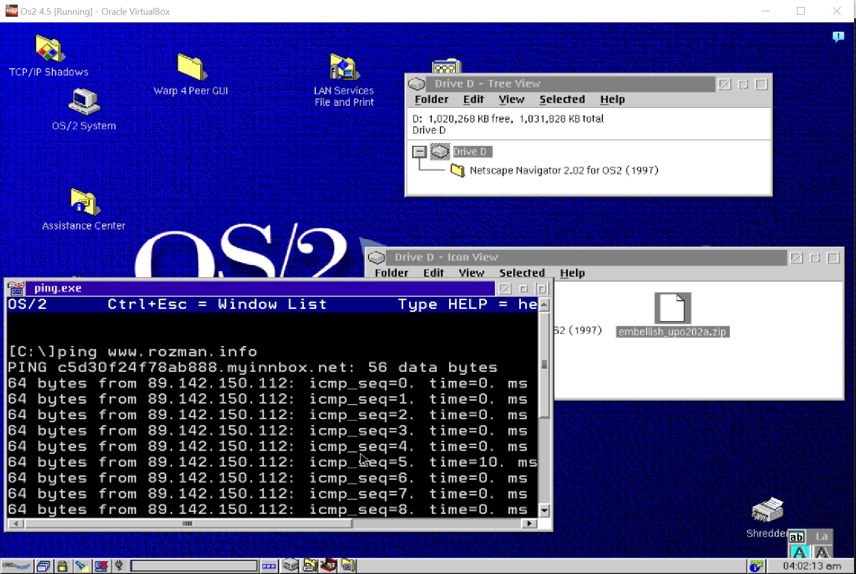 screenshot of os/2 warp  